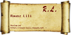 Rausz Lili névjegykártya